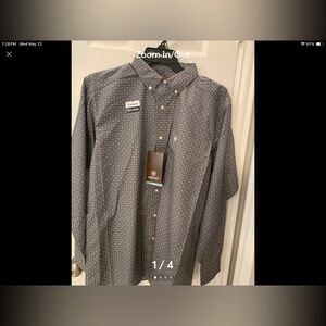 Ariat Exclusive Wesson Cav SMU LS Shirt Eiffel Tower size L